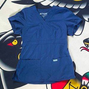 Greys anatomy scrub top nurse navy blue size small